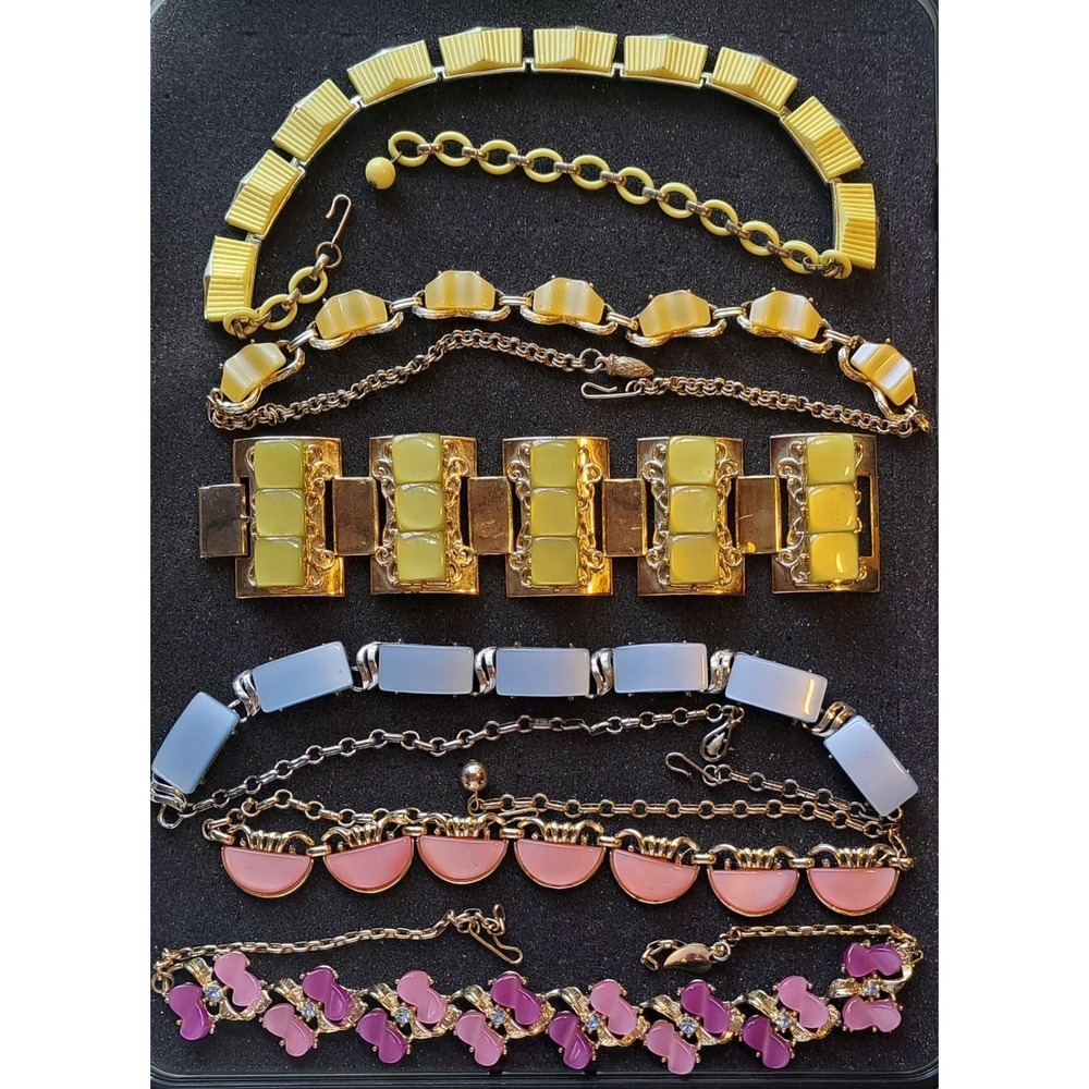 Colorful Vintage 1960's Plastic Thermostat Moonglow Jewelry Lot